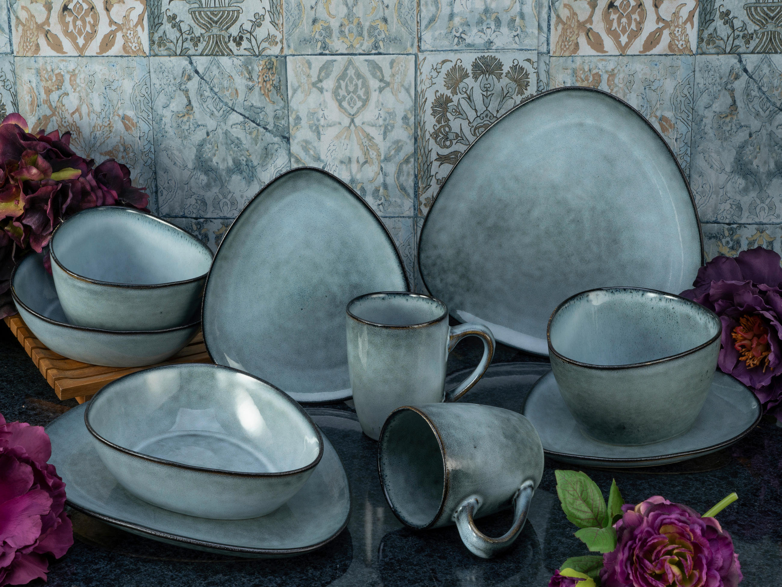 KOMBISERVICE 10-teilig - Grau, Trend, Keramik (34/29,5/36cm) - Creatable