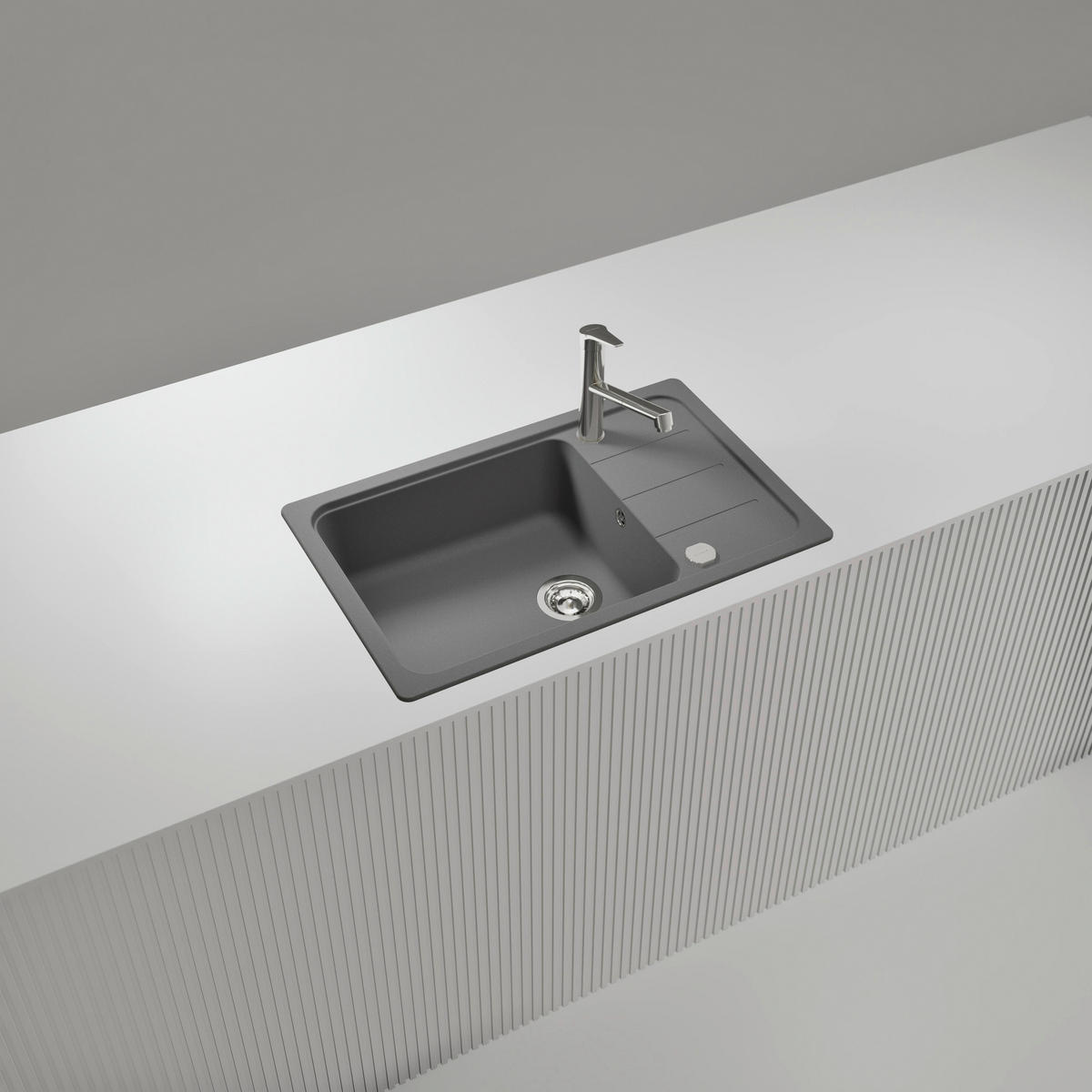 SPÜLE FOMD100LSAGCR  - Hellgrau, Basics, Stein (78/29,9/50cm) - Schock
