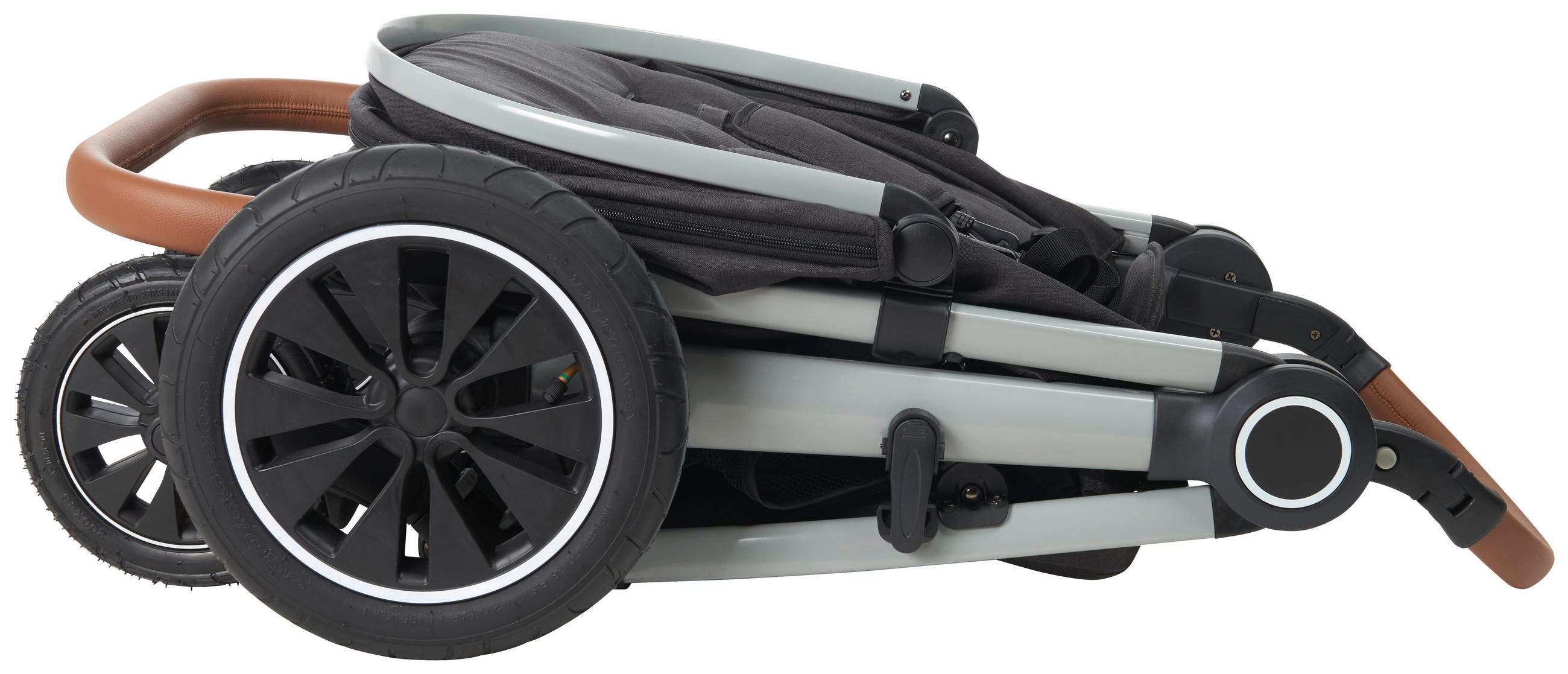 BUGGY Smart  - Dunkelgrau/Alufarben, Trend, Textil/Metall (115/56/105cm) - Jimmylee