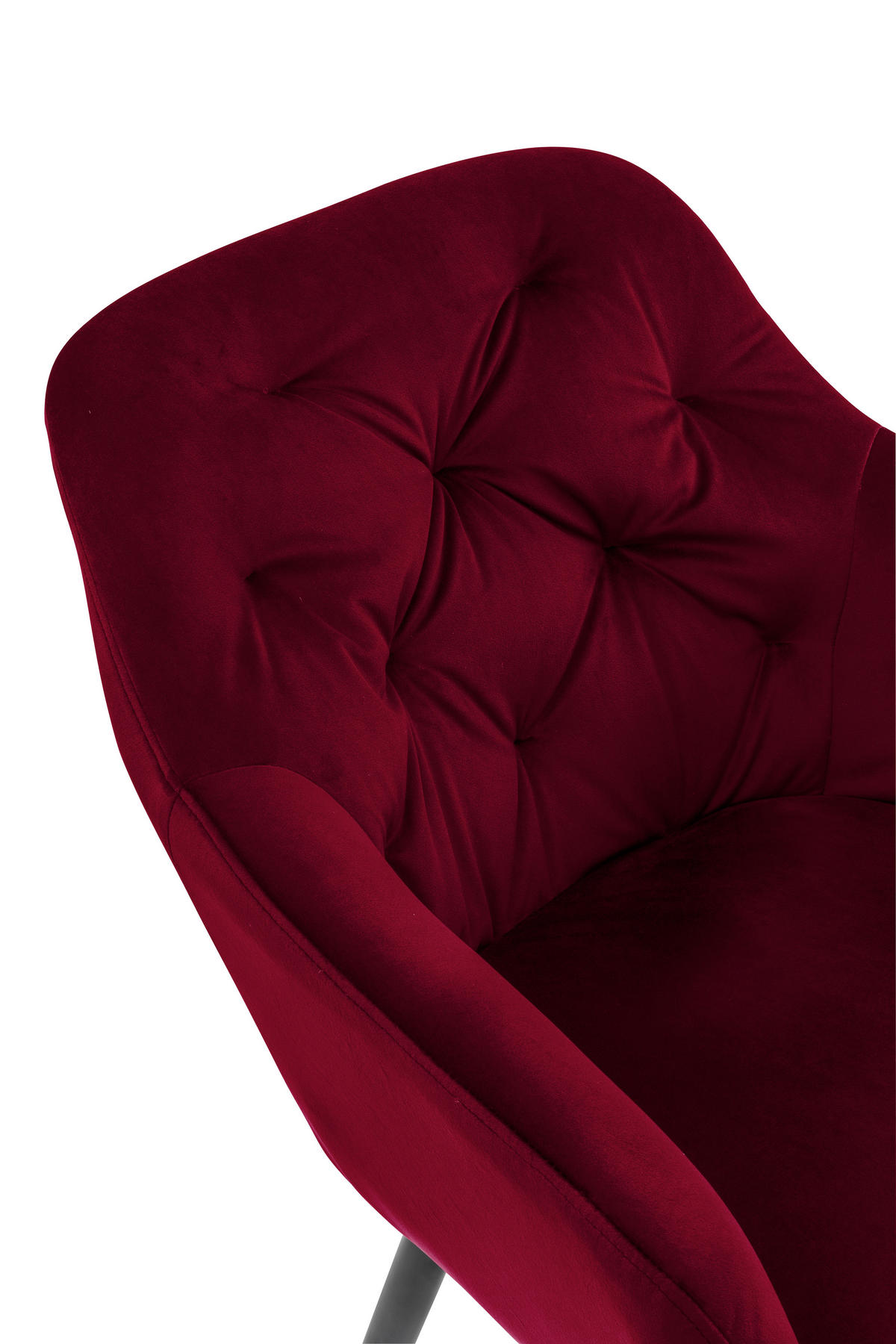 ARMLEHNSTUHL  in Samt  - Rot/Schwarz, MODERN, Textil/Metall (61/85/45cm) - Livetastic