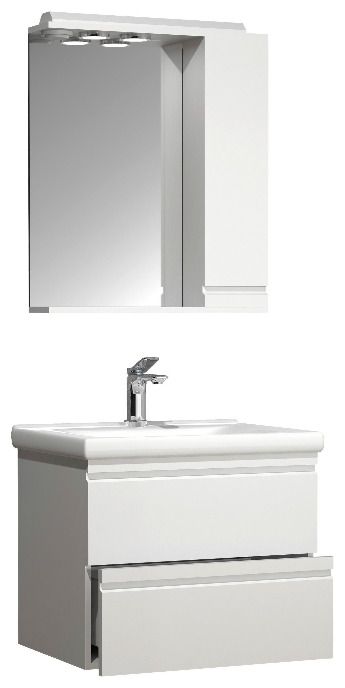 BADEZIMMER 3-teilig  in 60 cm  - Weiß, MODERN, Glas/Keramik (60cm) - MID.YOU