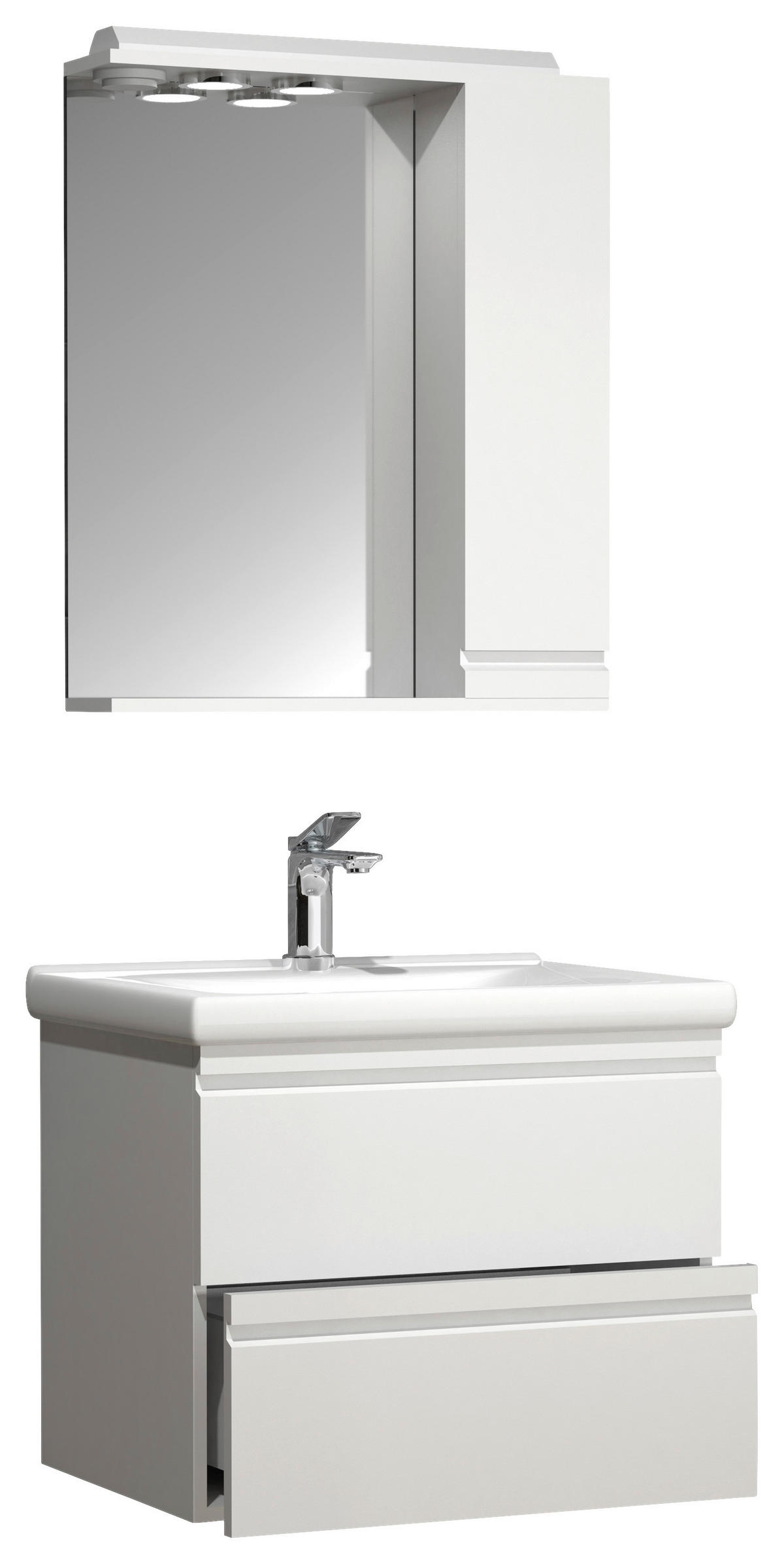 BADEZIMMER 3-teilig  in 60 cm  - Weiß, MODERN, Glas/Keramik (60cm) - MID.YOU