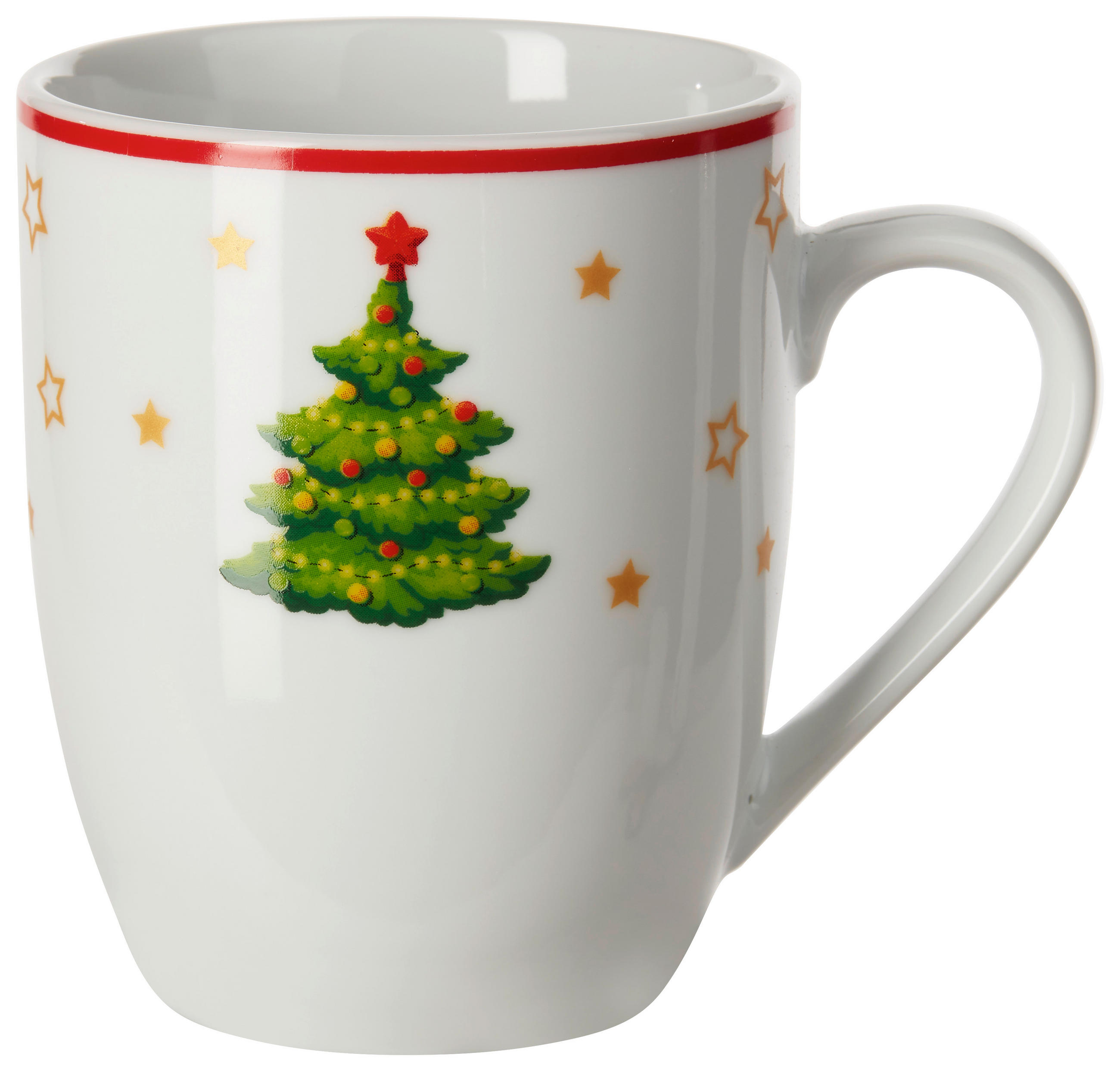 Kaffeebecher Porzellan 350 Ml Weiß, Mit Weihnachtsdesigns