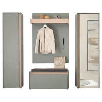 GARDEROBE 5-teilig  in 230/200/40 cm  - Eichefarben/Salbeigrün, Design, Glas/Holzwerkstoff (230/200/40cm) - Modante