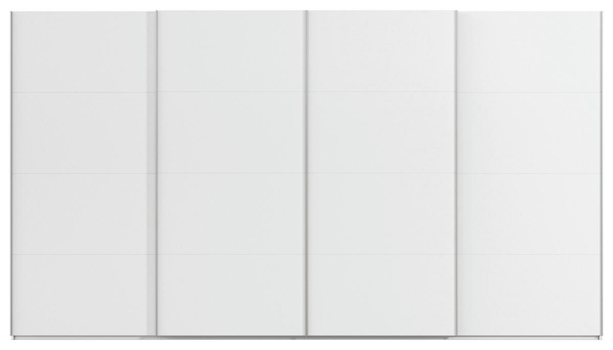 SCHWEBETÜRENSCHRANK 400/236/68 cm 4-türig Weiß  - Alufarben/Weiß, Basics, Holzwerkstoff/Metall (400/236/68cm) - Novel
