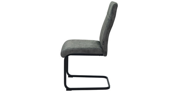 SCHWINGSTUHL in Eisen Webstoff - Anthrazit/Schwarz, Design, Textil/Metall (45/92/62cm) - Novel