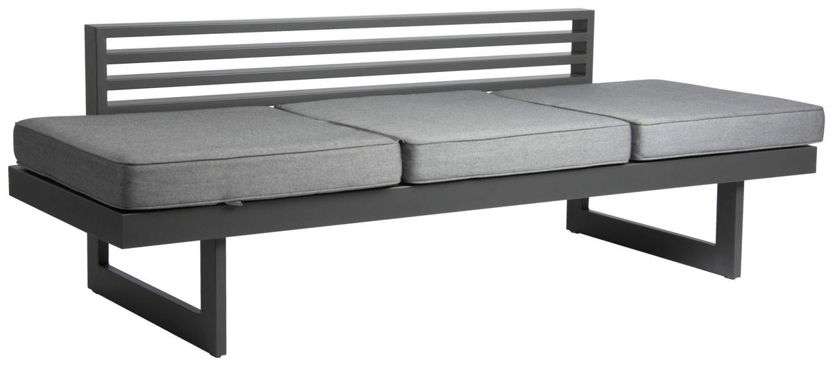 GARTENLIEGE 80/73/216 cm  - Anthrazit/Grau, Design, Textil/Metall (80/73/216cm) - Stern