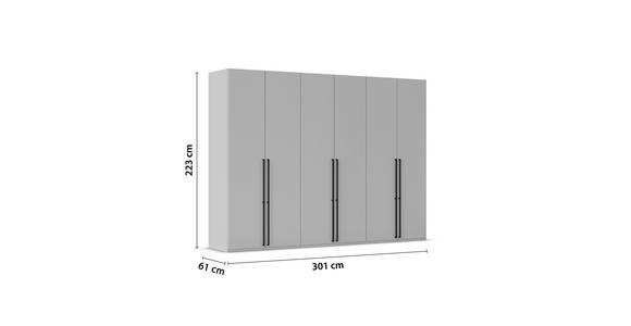 DREHTÜRENSCHRANK 301/223/61 cm,  in Graphitfarben, 6-türig  - Schwarz/Graphitfarben, Basics, Holzwerkstoff/Metall (301/223/61cm) - Novel