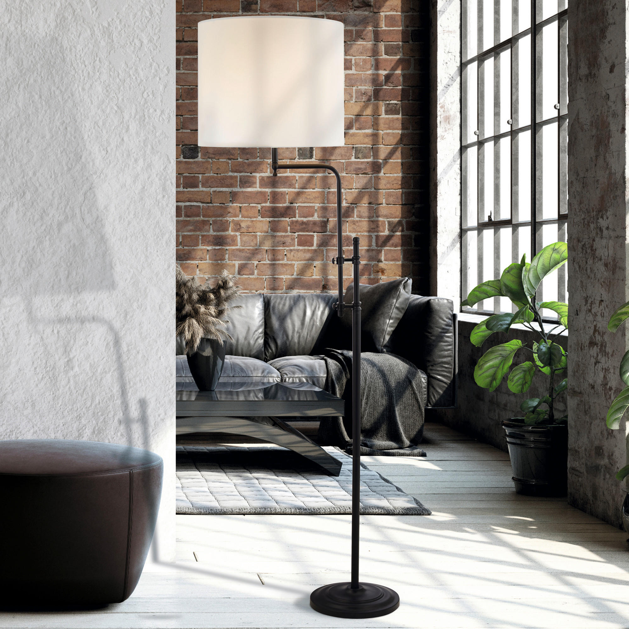 STEHLEUCHTE 35/51/140 cm    - Schwarz/Naturfarben, Basics, Kunststoff/Textil (35/51/140cm)