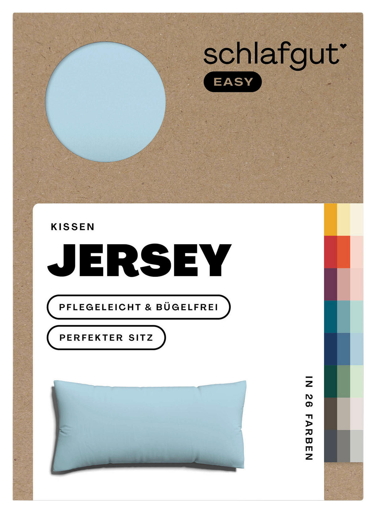 KOPFKISSENBEZUG EASY JERSEY 40/80 cm  - Hellblau, Basics, Textil (40/80cm) - Schlafgut