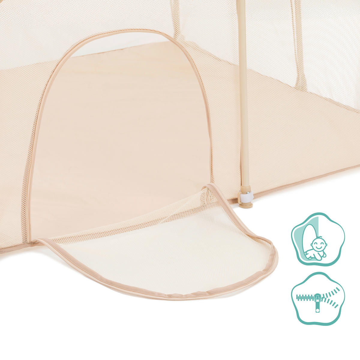 OGRADICA    120/120/67 cm  - prirodna boja/bež, Osnovno, metal (120/120/67cm) - Fillikid