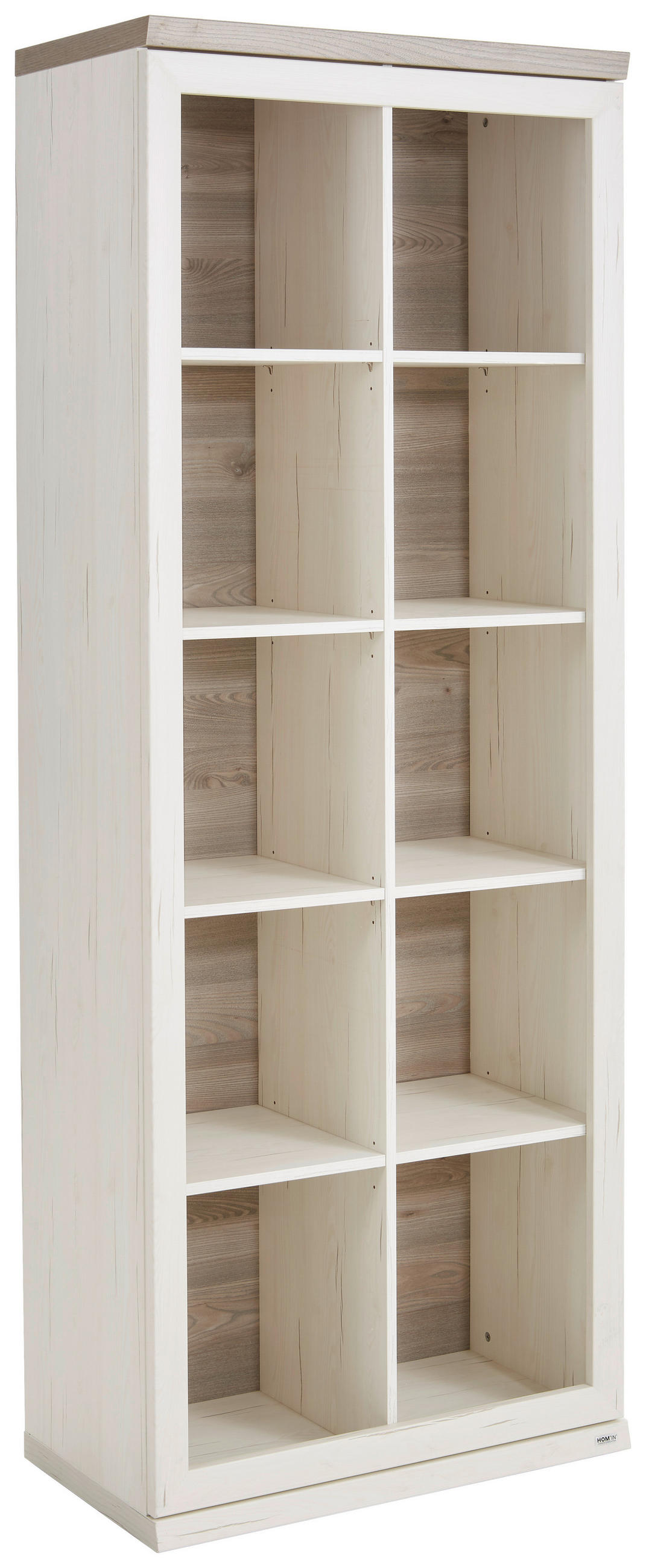 STOJACÍ REGÁL, šedá, bílá, 80/209/43 cm - šedá/bílá, Lifestyle, kompozitní dřevo (80/209/43cm) - Hom`in