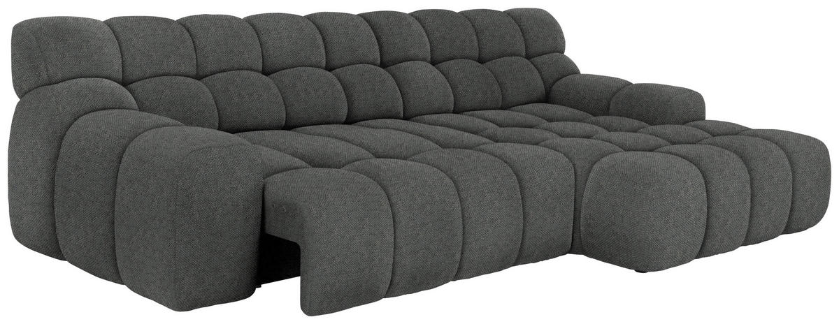 Ecksofa inkl. Funktion Anthrazit Webstoff  - Anthrazit/Schwarz, MODERN, Kunststoff/Textil (297/180cm) - Welnova