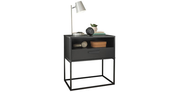 NACHTKÄSTCHEN 60/65/39 cm  in Graphitfarben  - Schwarz/Graphitfarben, Design, Holzwerkstoff/Kunststoff (60/65/39cm) - Carryhome