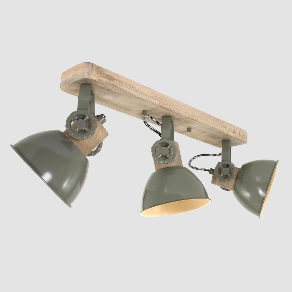 DECKENSPOTS - Grün/Kupferfarben, Trend, Holz/Metall (59/19/23cm)
