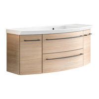 WASCHTISCHKOMBI 121 cm  - Eichefarben/Schwarz, KONVENTIONELL, Holzwerkstoff/Stein (121cm) - Sadena