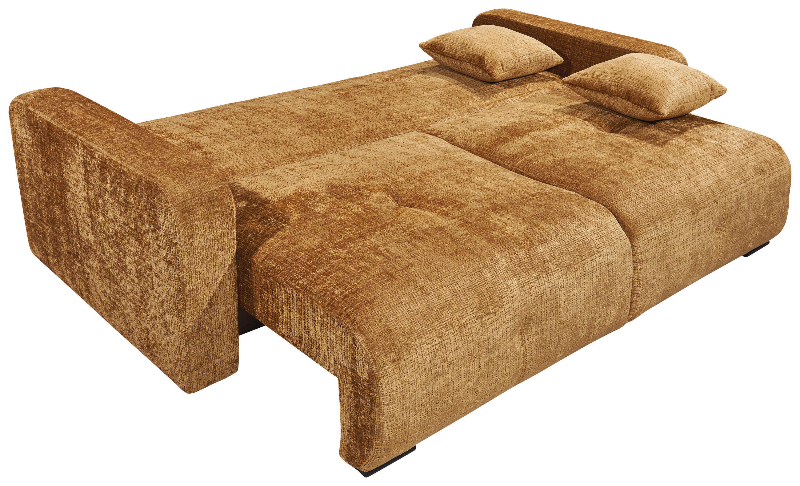 BÄDDSOFFA i chenille guldfärgad  - svart/guldfärgad, Klassisk, textil/plast (235/88/120cm) - MID.YOU