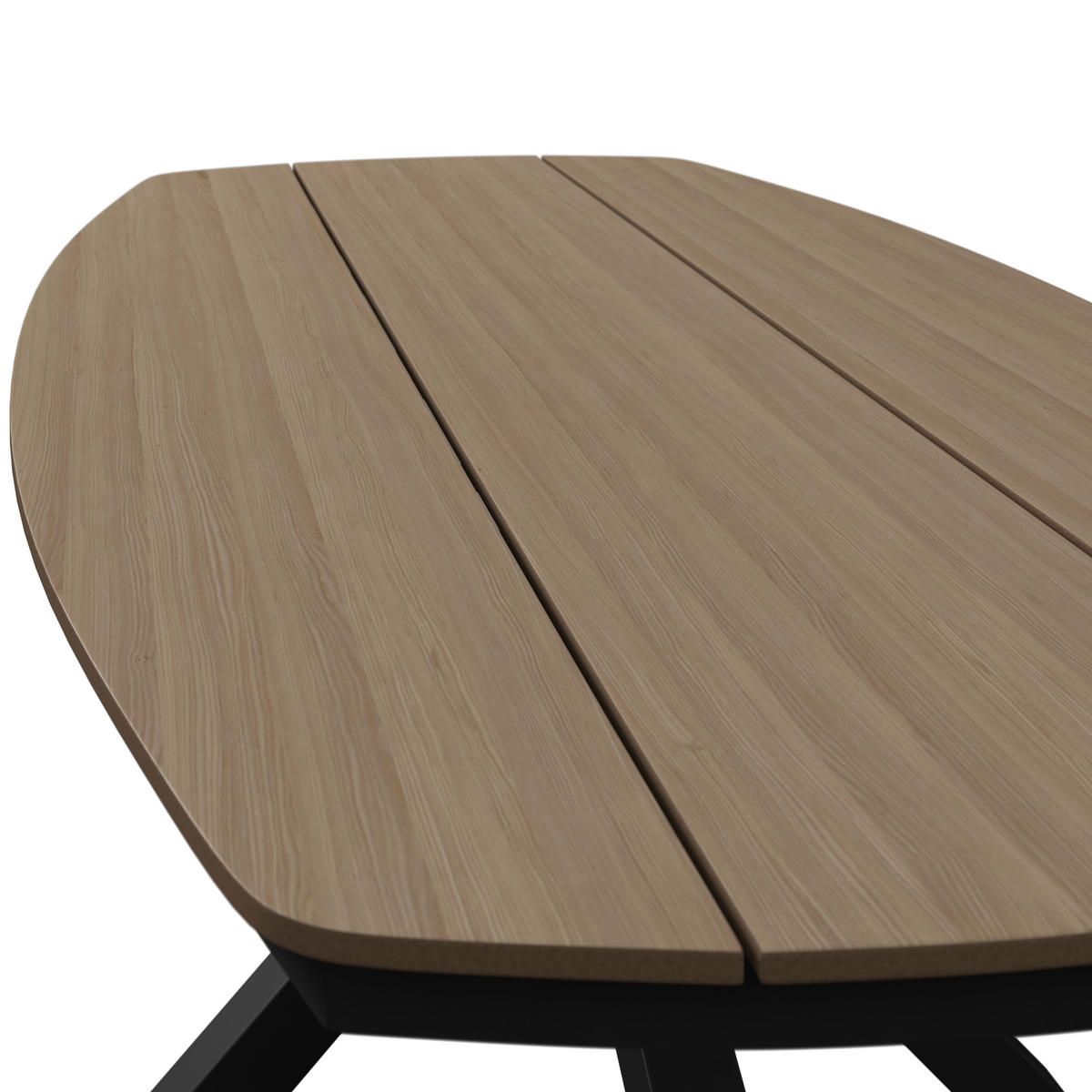 GARTENTISCH 201/75/100 cm Metall, Kunststoff Naturfarben, Dunkelgrau oval  - Dunkelgrau/Naturfarben, MODERN, Kunststoff/Metall (201/75/100cm) - Ambia Garden