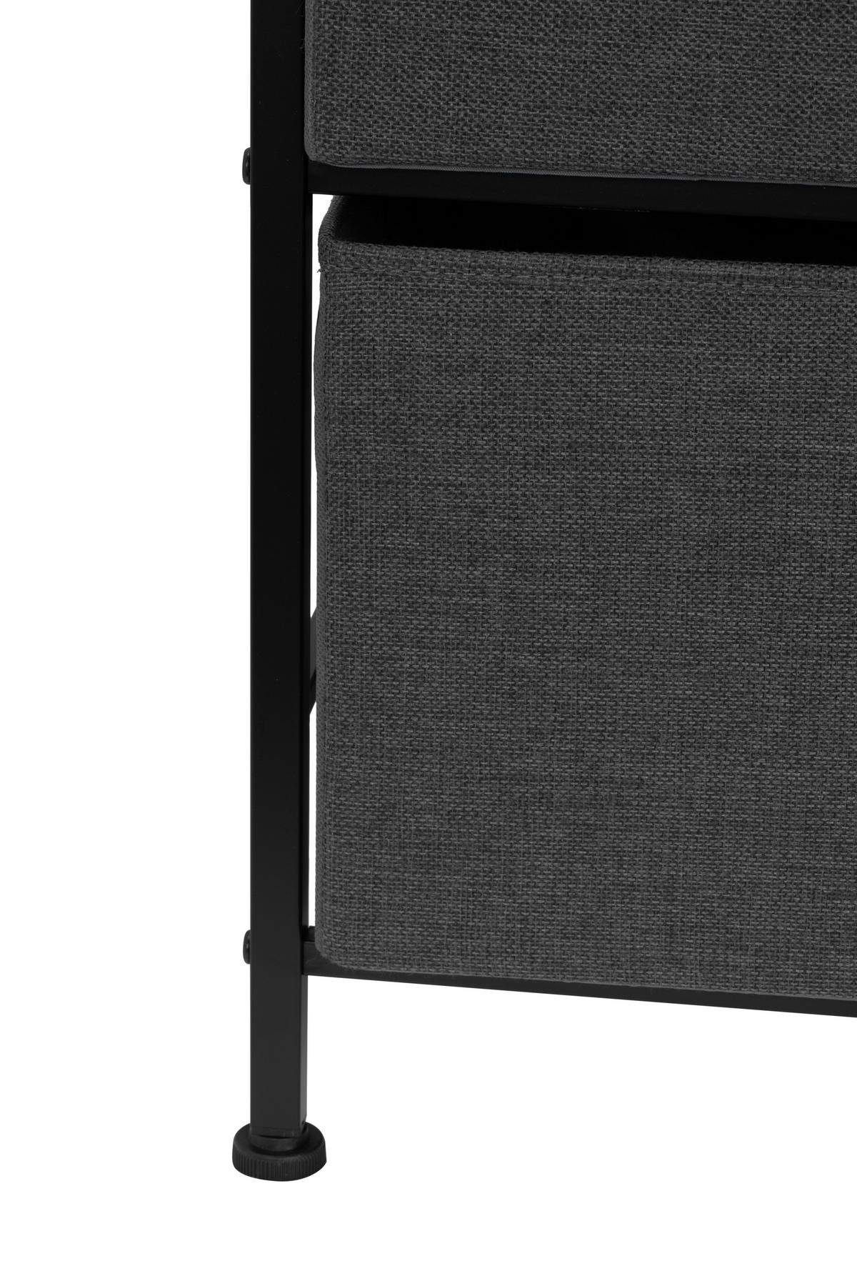 KOMMODE  in 99/55/30 cm  - Dunkelgrau/Schwarz, MODERN, Holzwerkstoff/Textil (99/55/30cm) - PBJ
