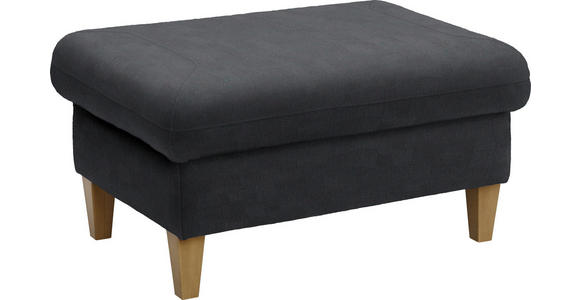 HOCKER Mikrofaser Anthrazit  - Anthrazit/Silberfarben, KONVENTIONELL, Textil/Metall (95/49/65cm) - Cantus