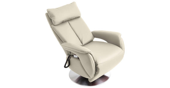 RELAXSESSEL in Leder Weiß - Edelstahlfarben/Weiß, KONVENTIONELL, Leder/Metall (78/110/81cm) - Cantus