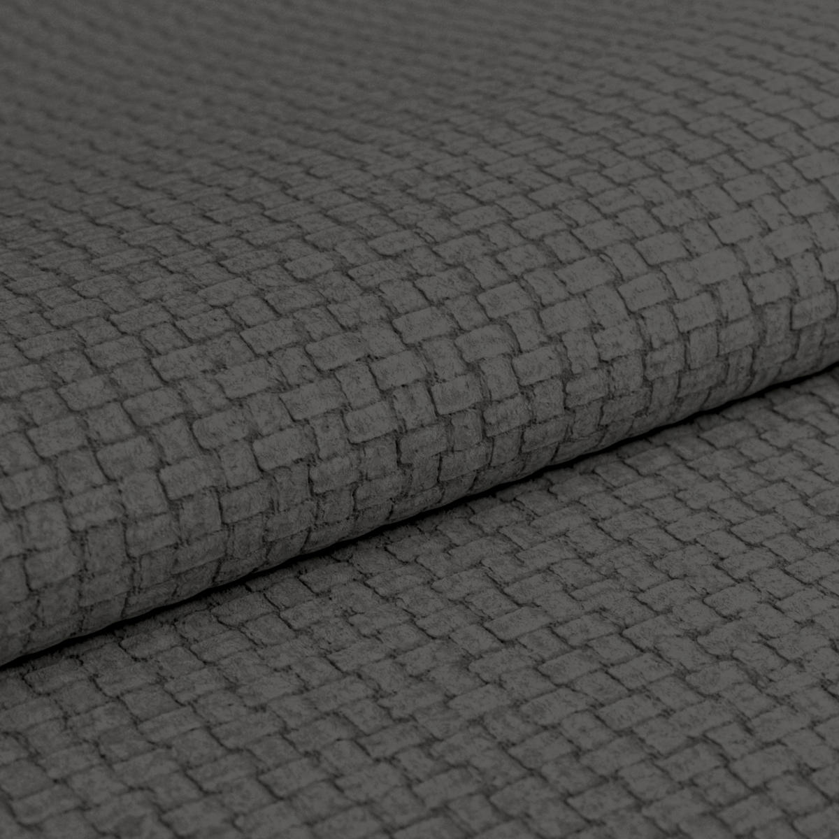 ECKSOFA Graphitfarben Chenille Rücken echt, Kopfteilverstellung  - Schwarz/Graphitfarben, KONVENTIONELL, Holz/Textil (286/203cm) - MID.YOU