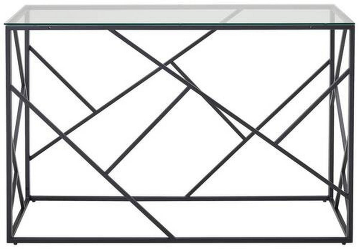 KONSOLENTISCH in Metall, Glas 120/45/77 cm   - Klar/Schwarz, Trend, Glas/Metall (120/45/77cm) - Xora