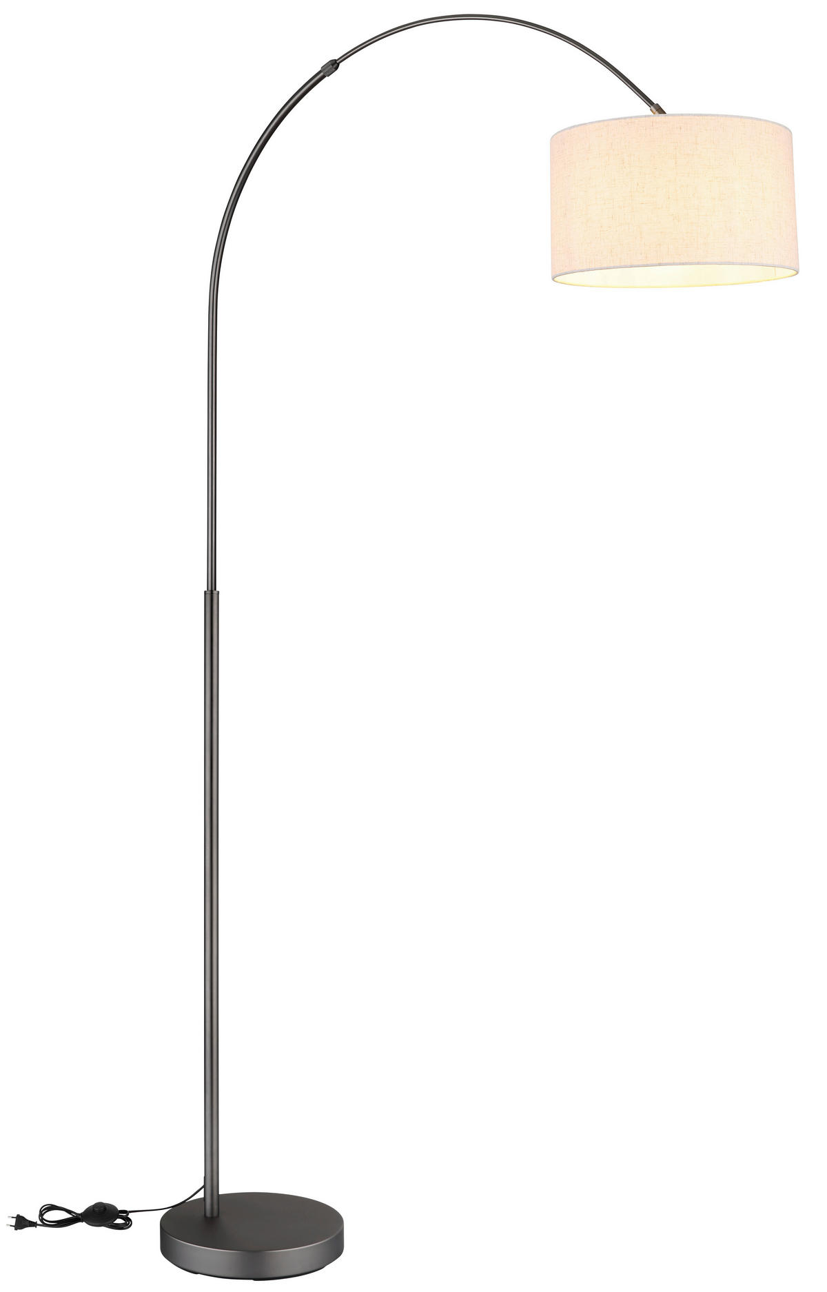 STEHLEUCHTE Thea 115/35/195 cm   - Schwarzchrom/Creme, Design, Kunststoff/Textil (115/35/195cm) - Globo