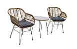GARTENSET Stahl  - Klar/Hellbraun, MODERN, Glas/Kunststoff (51,5/54cm) - Ambia Garden