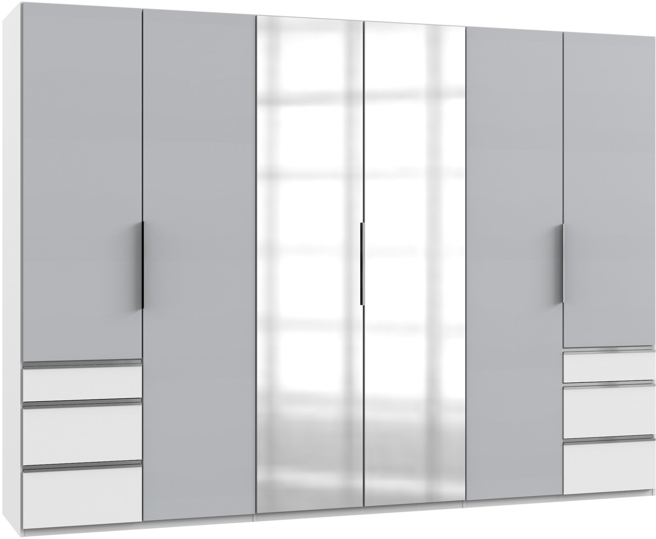 DREHTÜRENSCHRANK 300/216/58 cm 6-türig  - Chromfarben/Hellgrau, MODERN, Holzwerkstoff/Metall (300/216/58cm) - MID.YOU