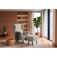 HOCKER Textil Beige  - Beige/Schwarz, Modern, Holzwerkstoff/Textil (63/43/42cm) - MID.YOU