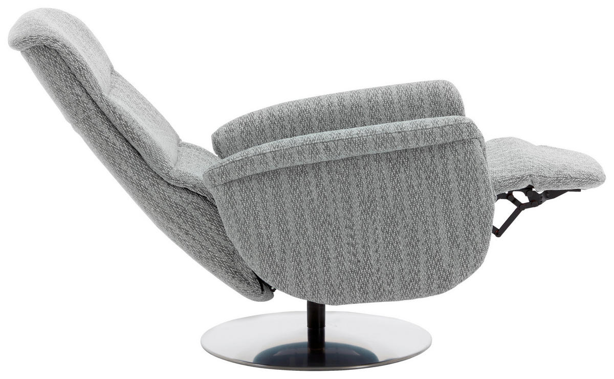 RELAXSESSEL in Textil Grau  - Edelstahlfarben/Grau, Design, Textil/Metall (71/112/83cm) - Dieter Knoll