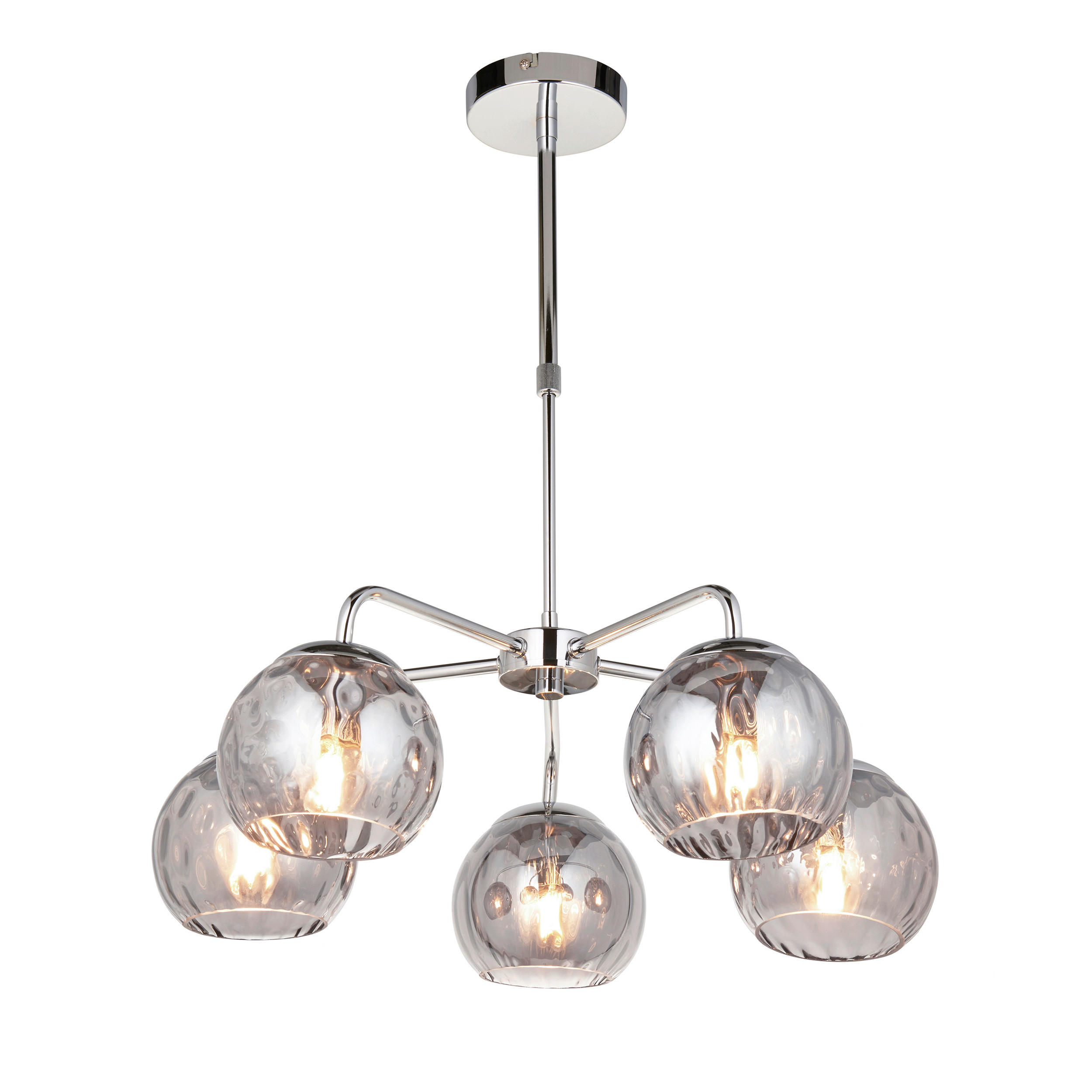 HÄNGELEUCHTE Endon Dimple 59/62 cm   - Chromfarben, Basics, Glas (59/62cm) - ENDON