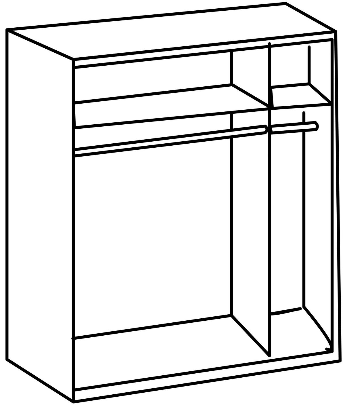 SCHWEBETÜRENSCHRANK in Graphitfarben, Dunkelgrau  - Dunkelgrau/Graphitfarben, Basics, Holzwerkstoff (135/198/64cm) - MID.YOU