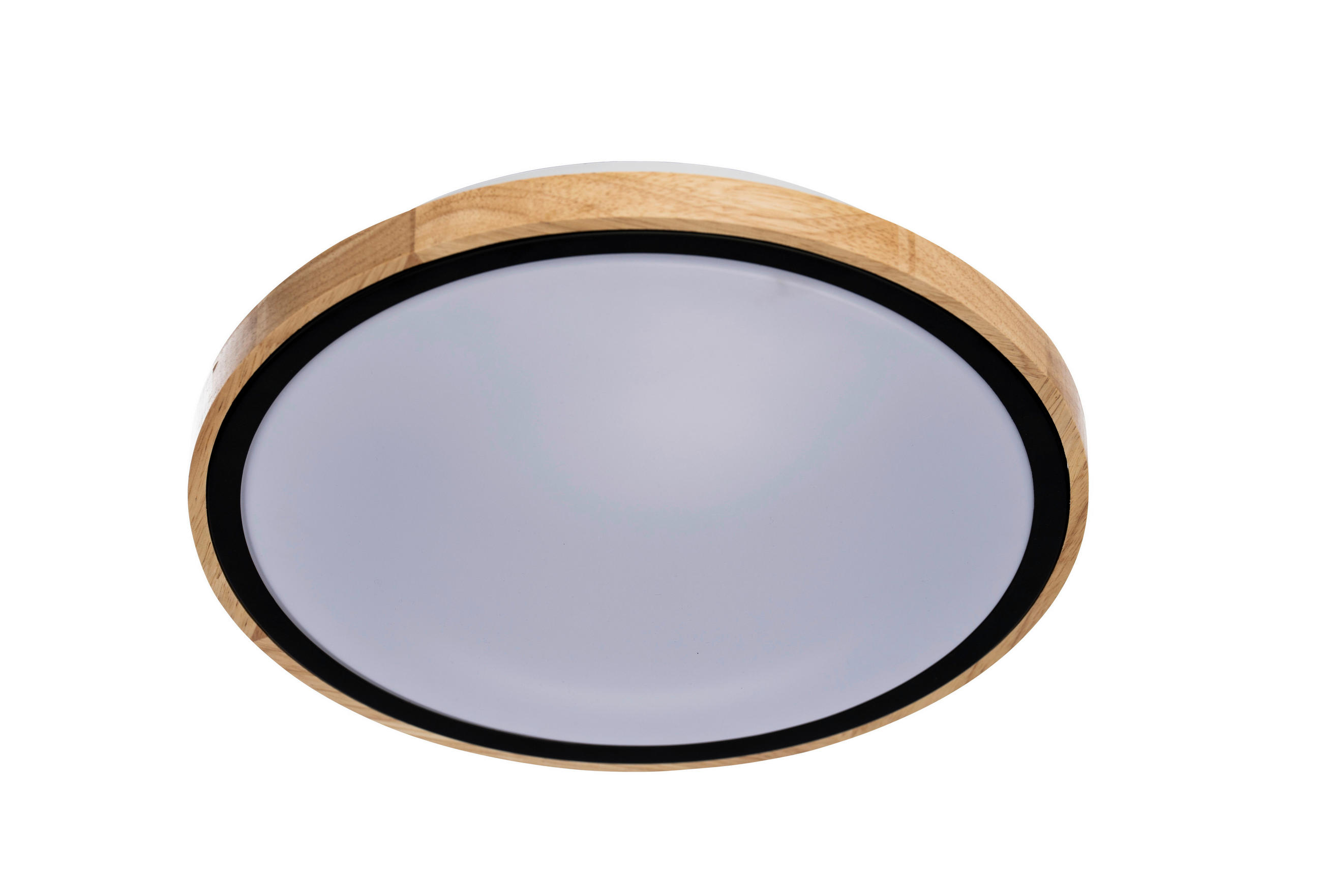 LED PLAFONJERA - bela/boja jasena, Osnovno, drvo/metal (42cm)