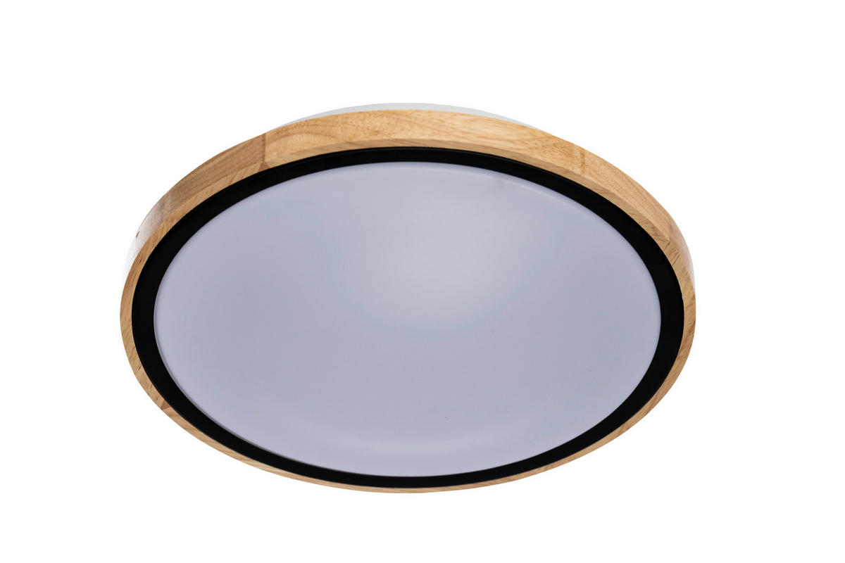 LED PLAFONJERA  - bela/boja jasena, Osnovno, drvo/metal (42cm)