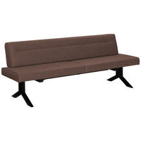 SITZBANK Metall, Textil Braun  - Schwarz/Braun, Konventionell, Textil/Metall (220/87/70cm) - Moderano