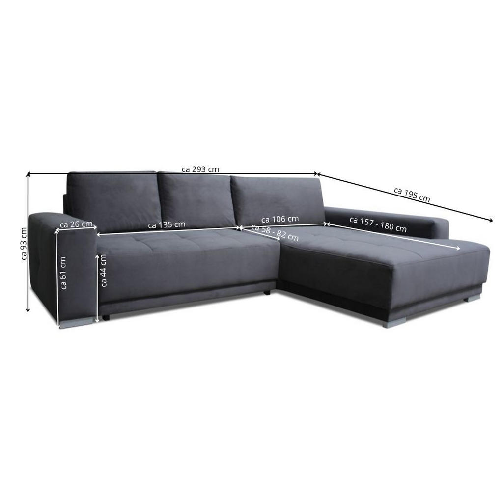 Thumbnail - Cantus Ecksofa, Rotbraun, Textil, 3-Sitzer, Füllung: Schaumstoff, Ottomane rechts, L-Form, 293x195 cm, Stoffauswahl, sei...