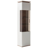 VITRINE in Weiss, Eichefarben  - Weiss/Eichefarben, Design, Glas/Holzwerkstoff (50/208/38cm) - Livetastic