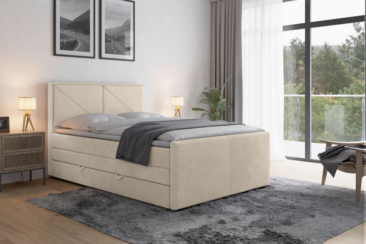BOXSPRINGBETT 140/200 cm  in Weiss  - Weiss, Modern, Holz/Kunststoff (140/200cm) - MID.YOU