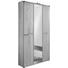 GARDEROBENSCHRANK Wildeiche teilmassiv lackiert Eichefarben - Edelstahlfarben/Eichefarben, Design, Holz/Metall (90/193/37cm)
