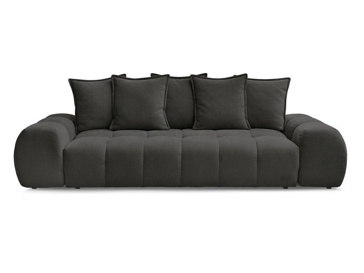 SCHLAFSOFA EVEREST  mit Rücken echt, Armteil links, Armteil rechts Struktur Schwarz  - Schwarz, MODERN, Kunststoff/Textil (278/115/90cm)