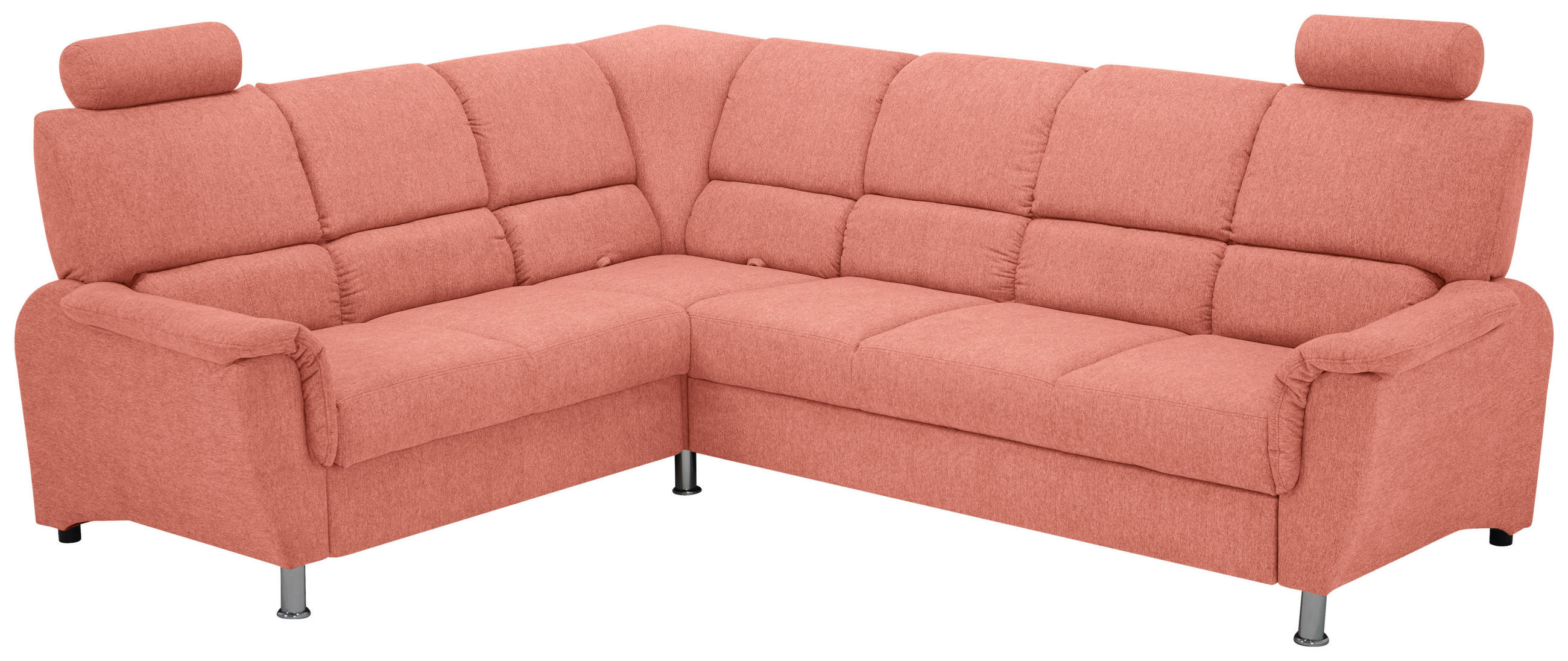 ECKSCHLAFSOFA Koralle Webstoff  - Koralle/Schwarz, Design, Kunststoff/Textil (219/270cm) - Livetastic