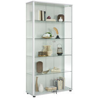 VITRINE in Klar, Hellgrau  - Klar/Hellgrau, Design, Glas/Holzwerkstoff (96/190/36cm)