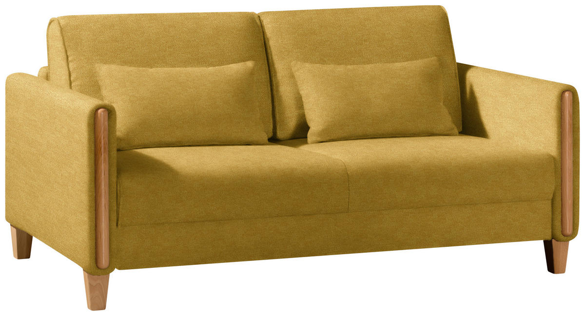 SCHLAFSOFA in Holz, Textil Buchefarben, Currygelb  - Currygelb/Buchefarben, Design, Holz/Textil (174/88/104cm) - Niels Andersson