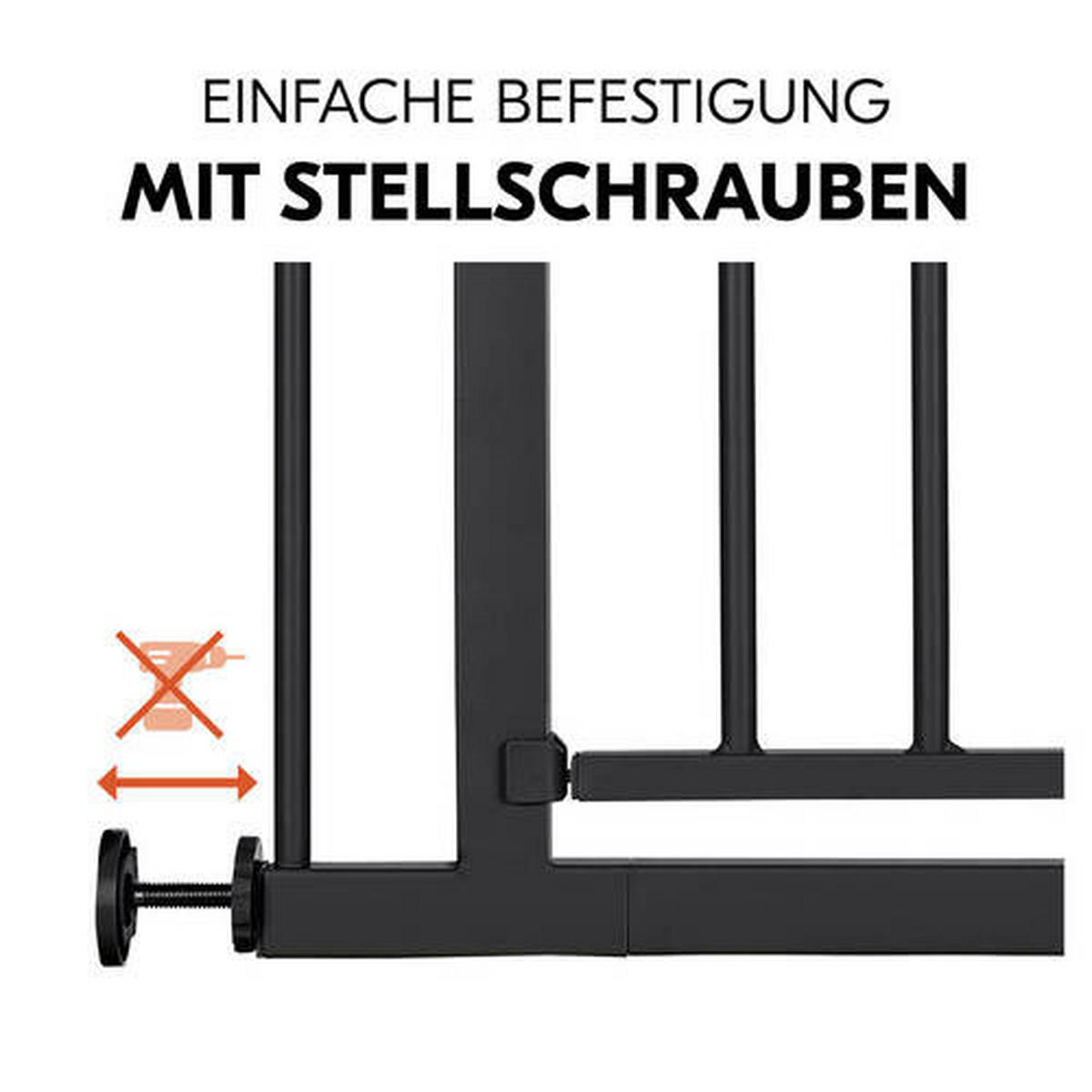 TÜRSCHUTZGITTER  - Schwarz, Basics, Kunststoff/Metall (75/77/4cm) - Hauck