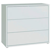 KOMMODE , 95/83/42 cm, 3 Schublade(n)  - Silberfarben/Hellgrau, Trend, Holzwerkstoff/Kunststoff (95/83/42cm) - Carryhome