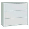 KOMMODE , 95/83/42 cm, 3 Schublade(n)  - Silberfarben/Hellgrau, Trend, Holzwerkstoff/Kunststoff (95/83/42cm) - Carryhome
