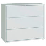 KOMMODE , 95/83/42 cm, 3 Schublade(n)  - Silberfarben/Hellgrau, Trend, Holzwerkstoff/Kunststoff (95/83/42cm) - Carryhome