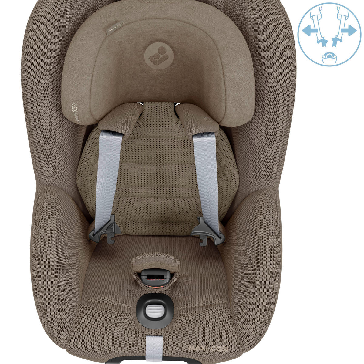 BAKÅTVÄND BILBARNSTOL PEARL 360 PRO  - brun, Basics, metall/textil (43.2/49.6cm) - Maxi Cosi Pro